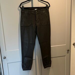 PAIGE Black Coated Utility Joggers
